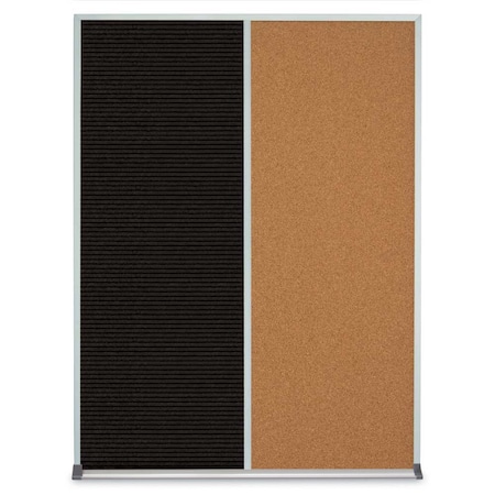 Single Door Radius Plus Corkboard,36X, UV8002PLUS-SATIN-BUFF